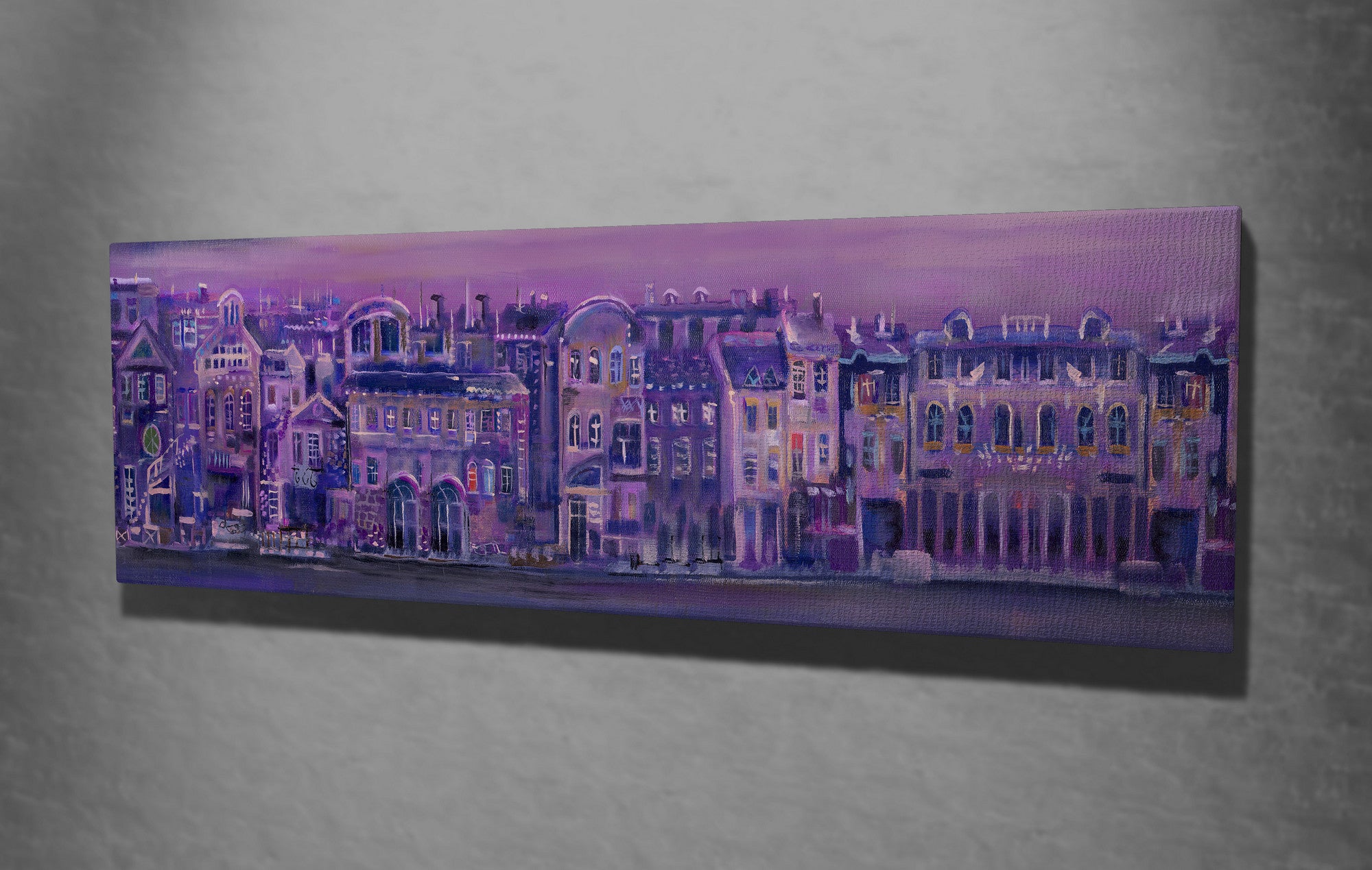 Quadro Decorativo em Tela com Moldura de Madeira - Impressão Digital Multicolor 30x80cm