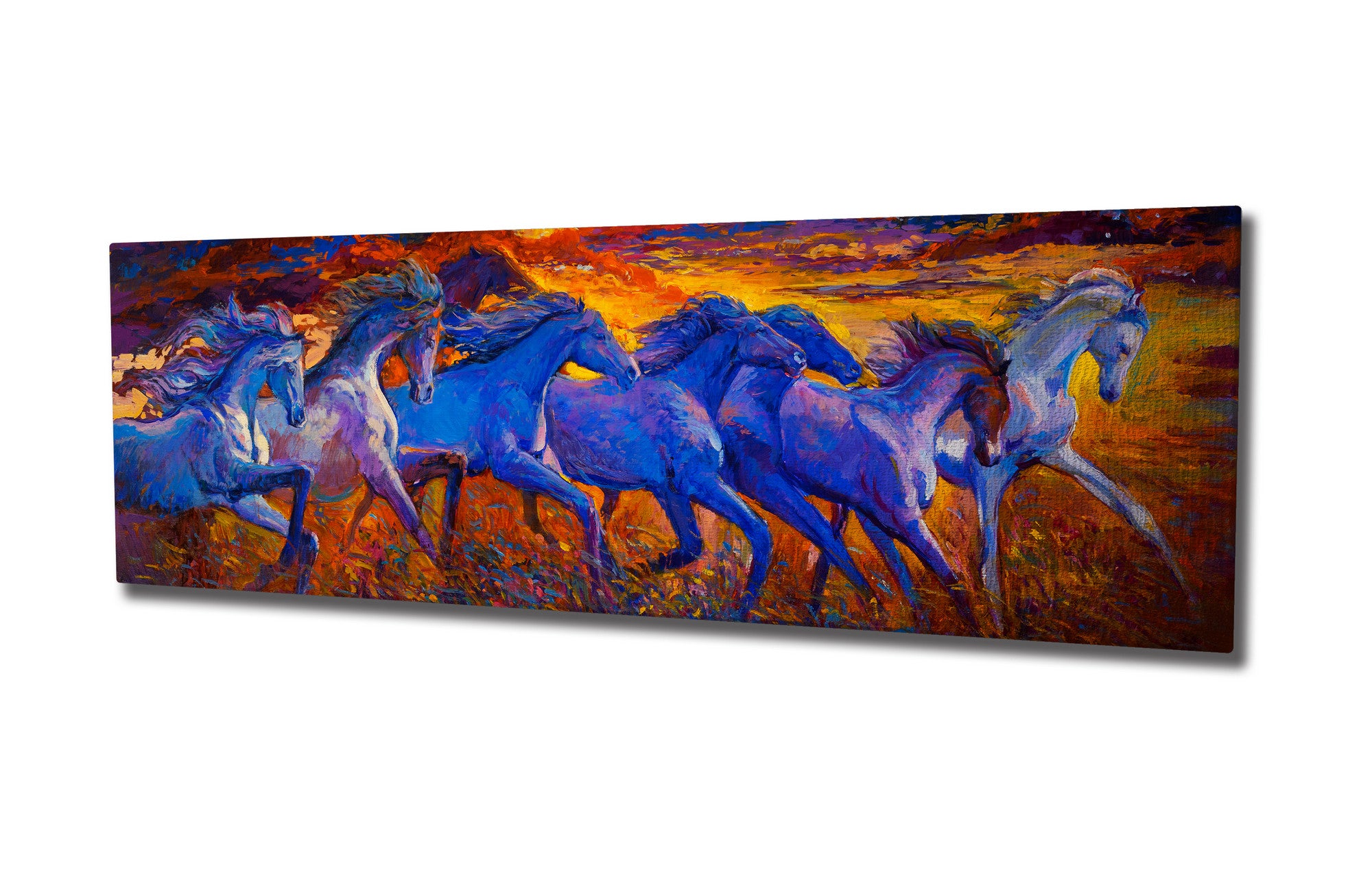 Quadro Decorativo em Tela com Moldura de Madeira - Impressão Digital Multicolor 30x80cm