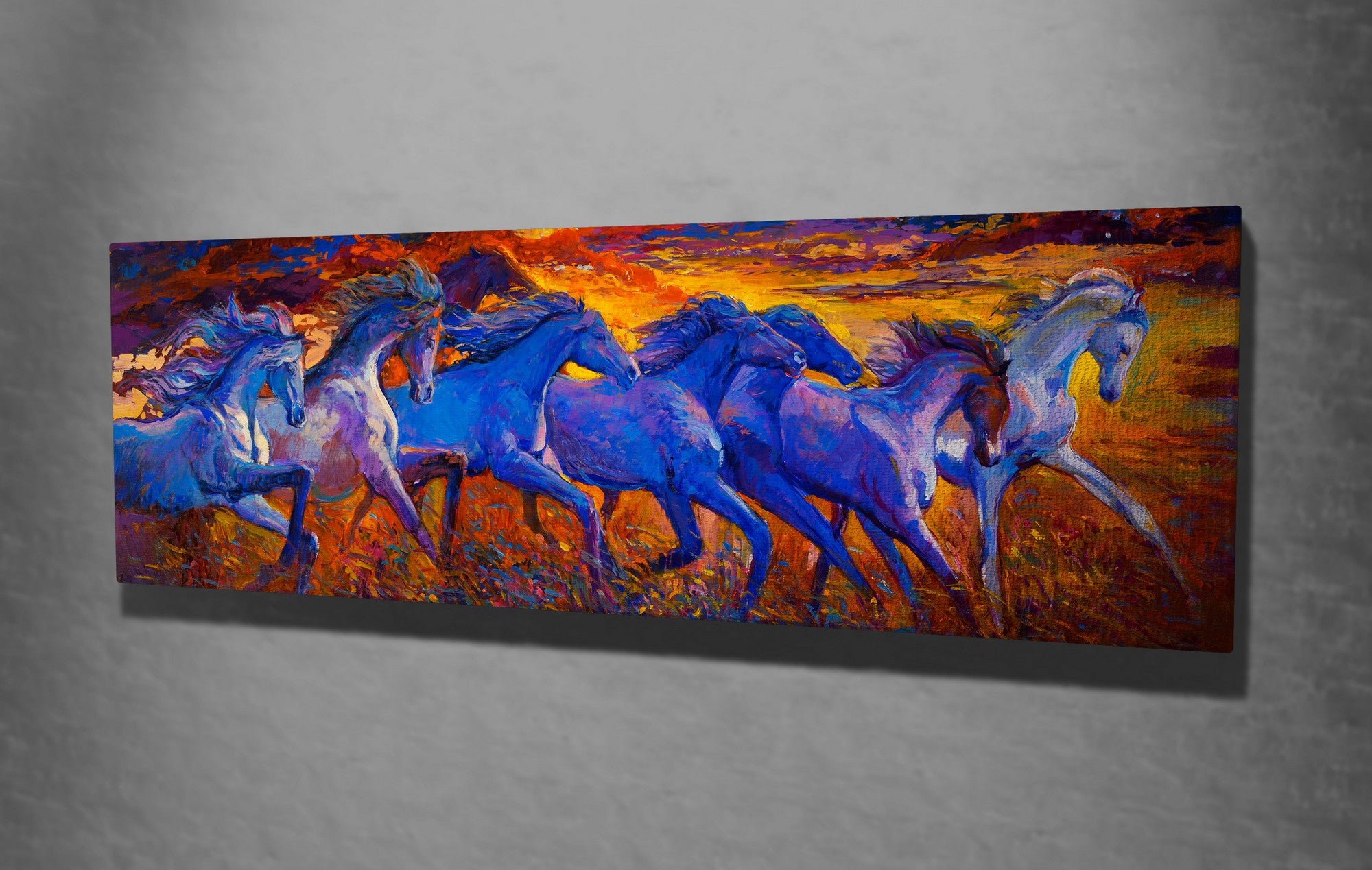 Quadro Decorativo em Tela com Moldura de Madeira - Impressão Digital Multicolor 30x80cm