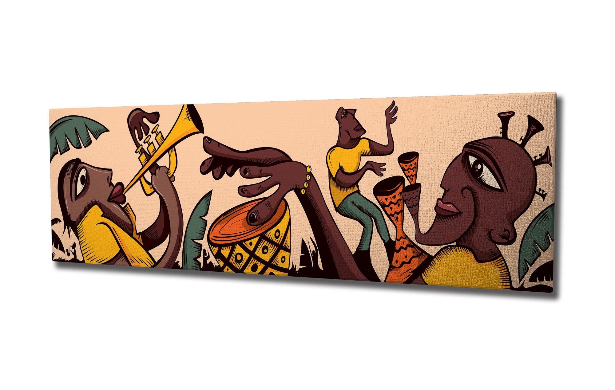 Quadro Decorativo em Tela com Moldura de Madeira - Impressão Digital Multicolor 30x80cm