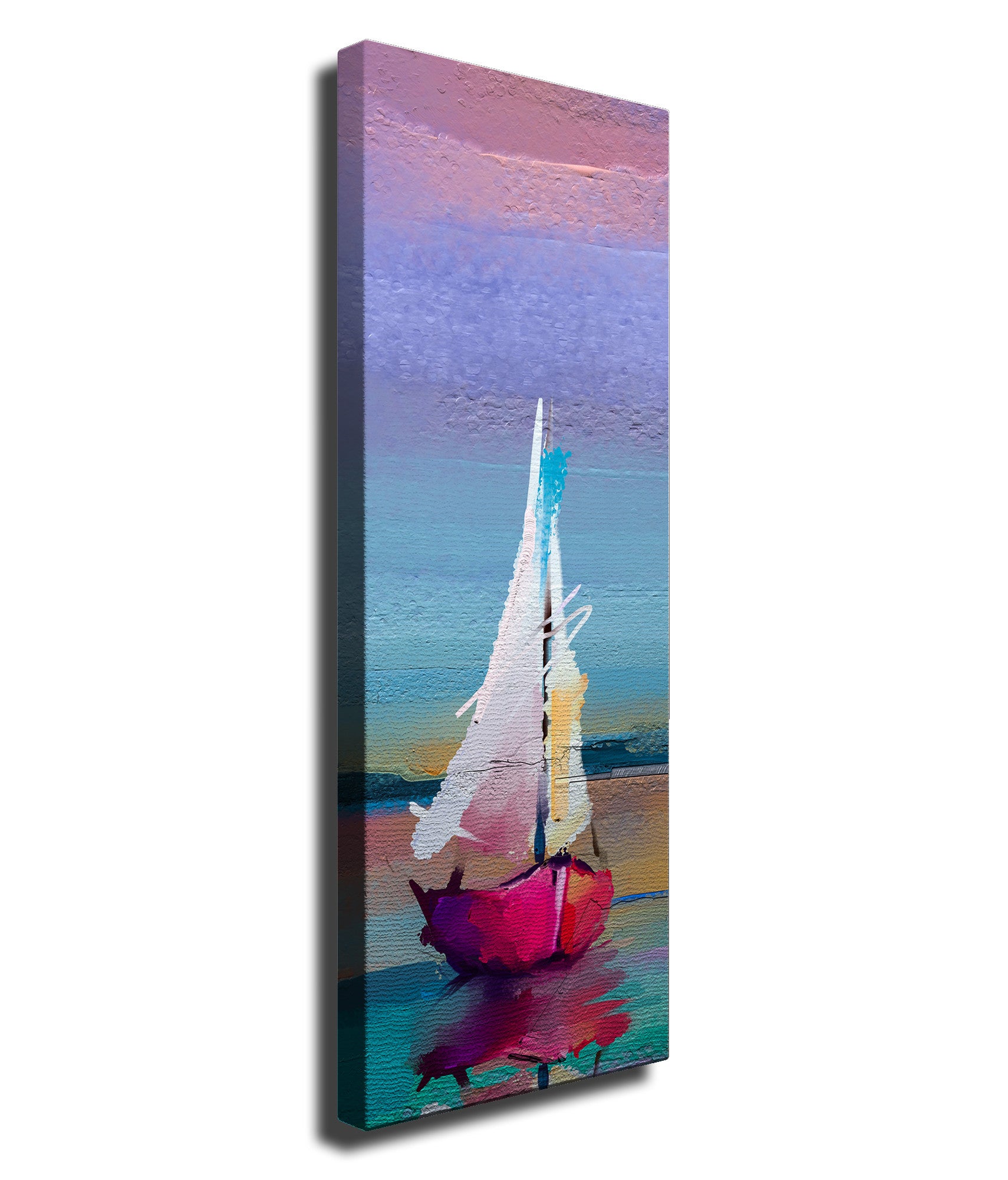 Quadro Decorativo em Tela com Moldura de Madeira - Impressão Digital Multicolor 30x80cm