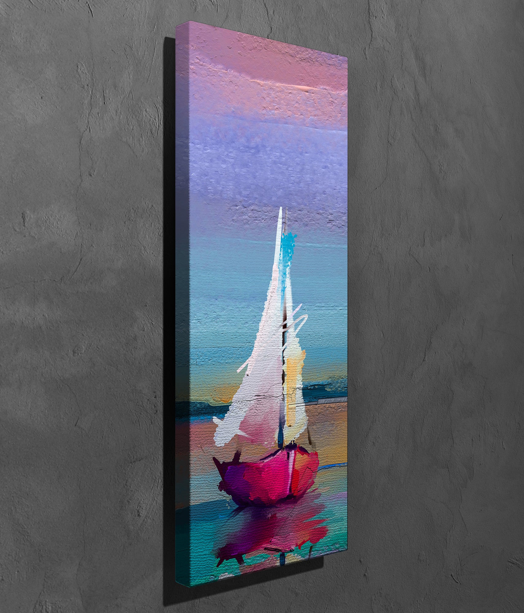 Quadro Decorativo em Tela com Moldura de Madeira - Impressão Digital Multicolor 30x80cm