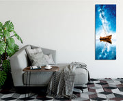 Quadro Decorativo em Tela com Moldura de Madeira - Impressão Digital Multicolor 30x80cm