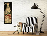 Quadro Decorativo em Tela com Moldura de Madeira - Impressão Digital Multicolor 30x80cm