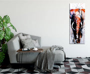 Quadro Decorativo em Tela com Moldura de Madeira - Impressão Digital Multicolor 30x80cm