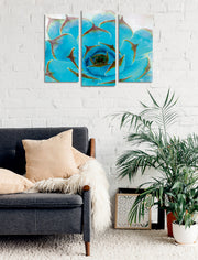 Conjunto de 3 Quadros Decorativos em Tela com Moldura de Madeira - Impressão Digital Multicolor 20x40cm e 20x45cm