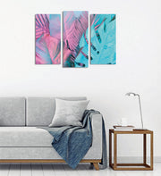 Conjunto de 3 Quadros Decorativos em Tela com Moldura de Madeira - Impressão Digital Multicolor 20x40cm e 20x45cm