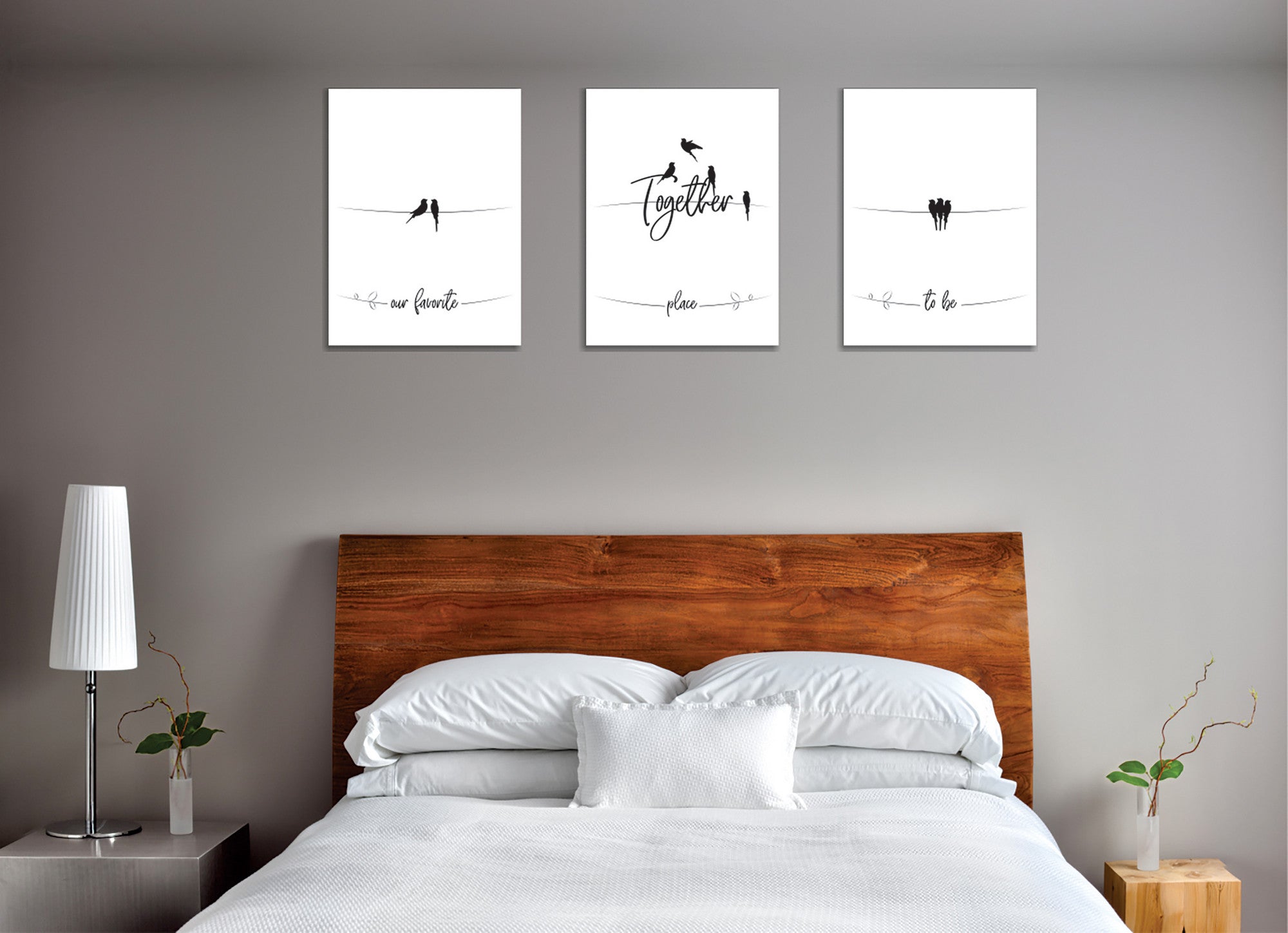 Conjunto elegante de pinturas decorativas em tela (3 peças), 30 x 40 cm | 60% algodão/40% poliéster, moldura de madeira, impressão digital | Perfeito para amantes de decoração e arte