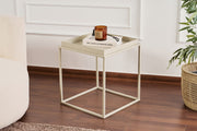 Mesa de Centro Elegante em Taupe, 45 x 45 x 52 cm | Construção 100% em Metal | Perfeita para Salas de Estar Modernas e Espaços Aconchegantes, Design Durável e Elegante