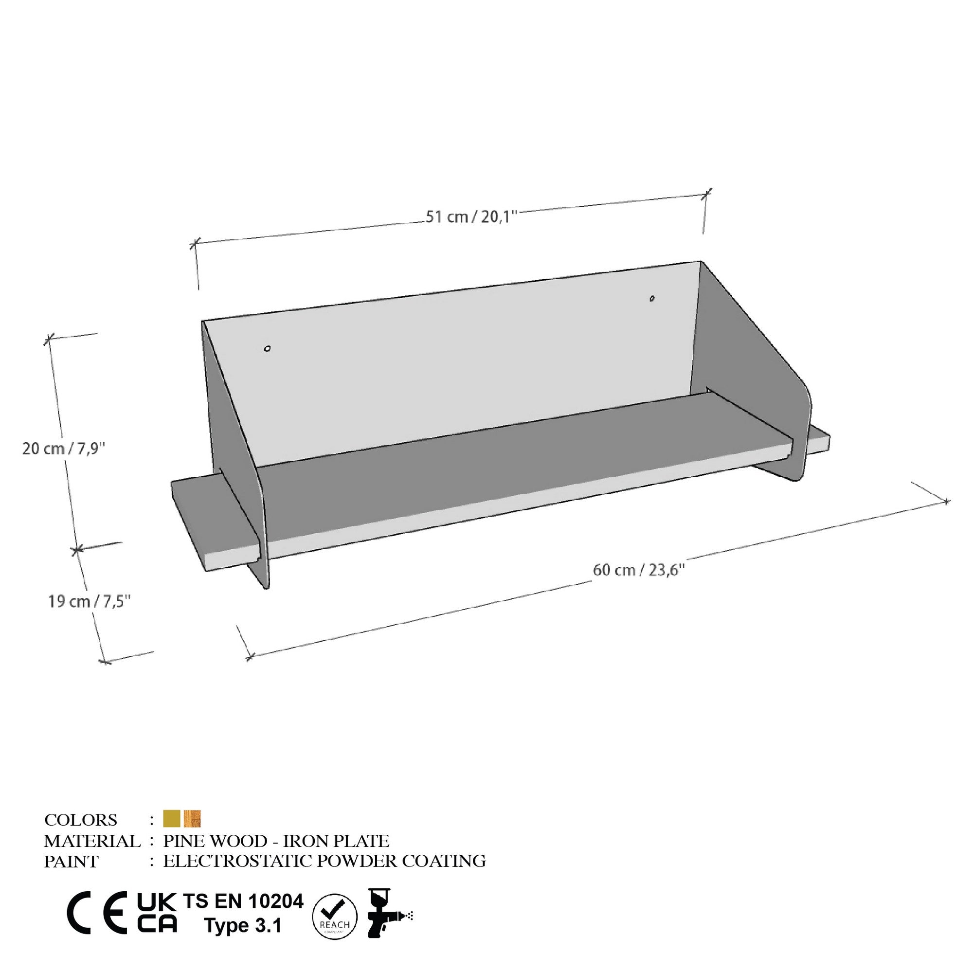Prateleira de parede-BRS-004-Ouro