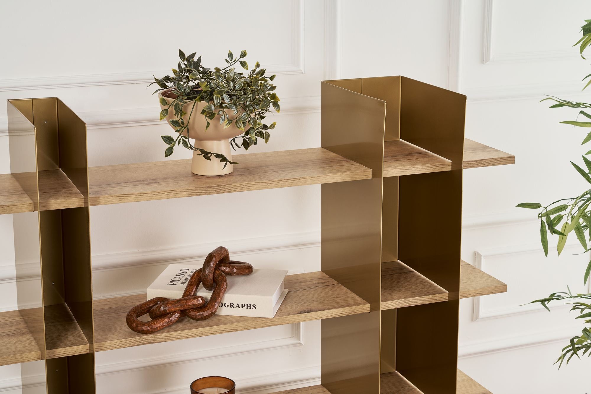 Estante de livros-Shb-017-A-Ouro