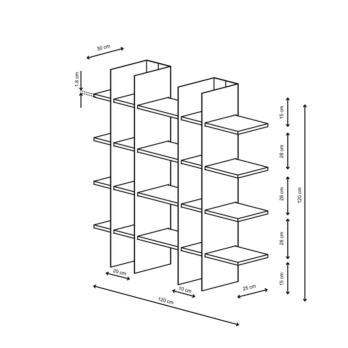 Estante de livros-Shb-017-A-Ouro