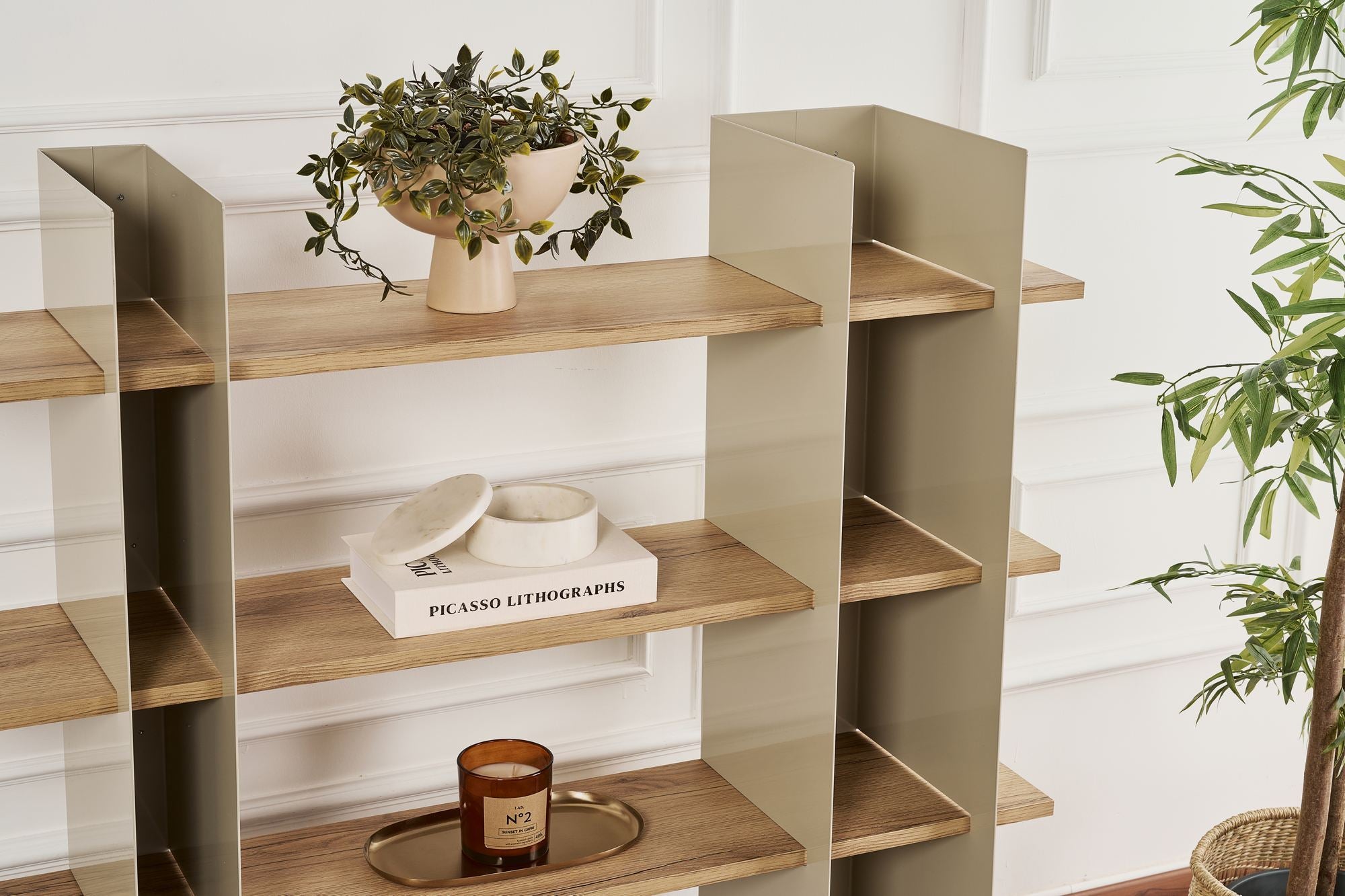 Estante de livros-Shb-017-B-Taupe