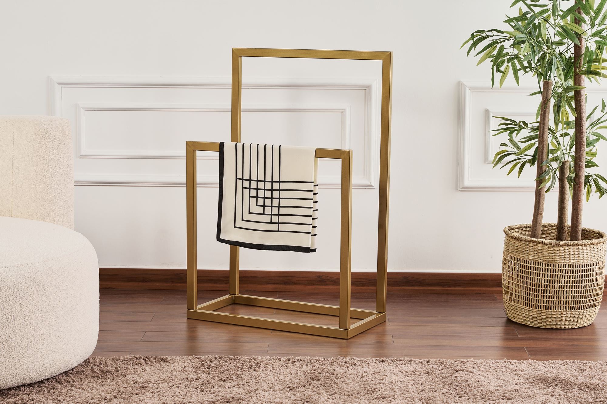 Conjunto para hall de entrada – 25 x 60 x 90 cm – Dourado – Metal