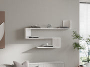 Prateleira de parede moderna, branca, 120 x 71 x 20 cm | Painel de partículas 100% revestido de melamina, 18 mm de espessura | Design escandinavo elegante com armazenamento extra