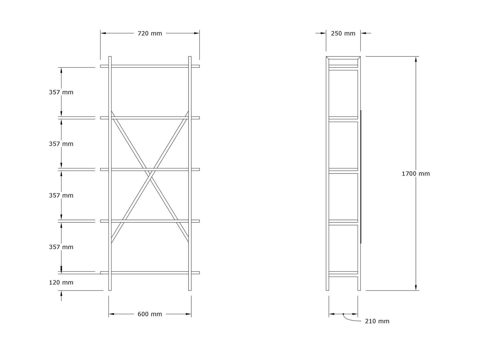 Estante de livros-Kinder-Nogueira
Preto