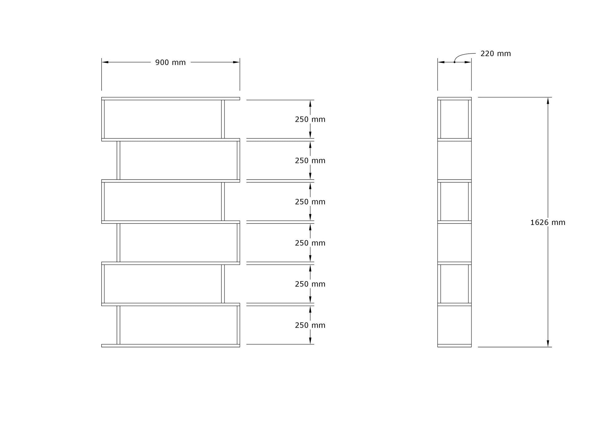 Estante de livros-Hector-Antracite