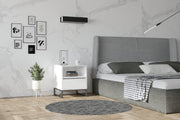 Mesa de Cabeceira Branca Moderna, 51 x 61 x 51 cm | Painel de Partículas 100% Revestido em Melamina, 18 mm de Espessura | Design Escandinavo para Quartos e Hotéis Elegantes