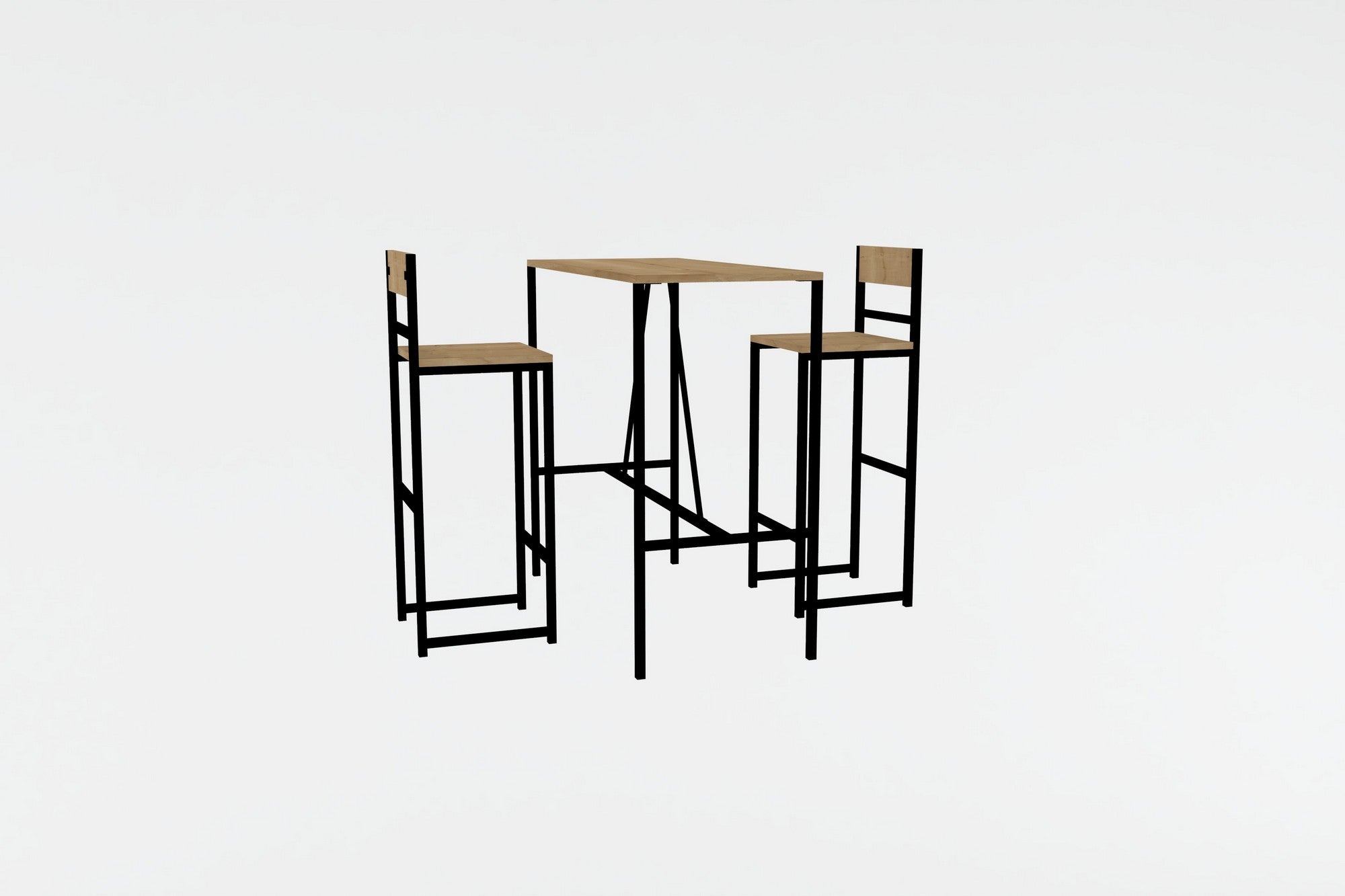 Conjunto de mesa e cadeiras (3 peças)-Tibet-Carvalho
Preto