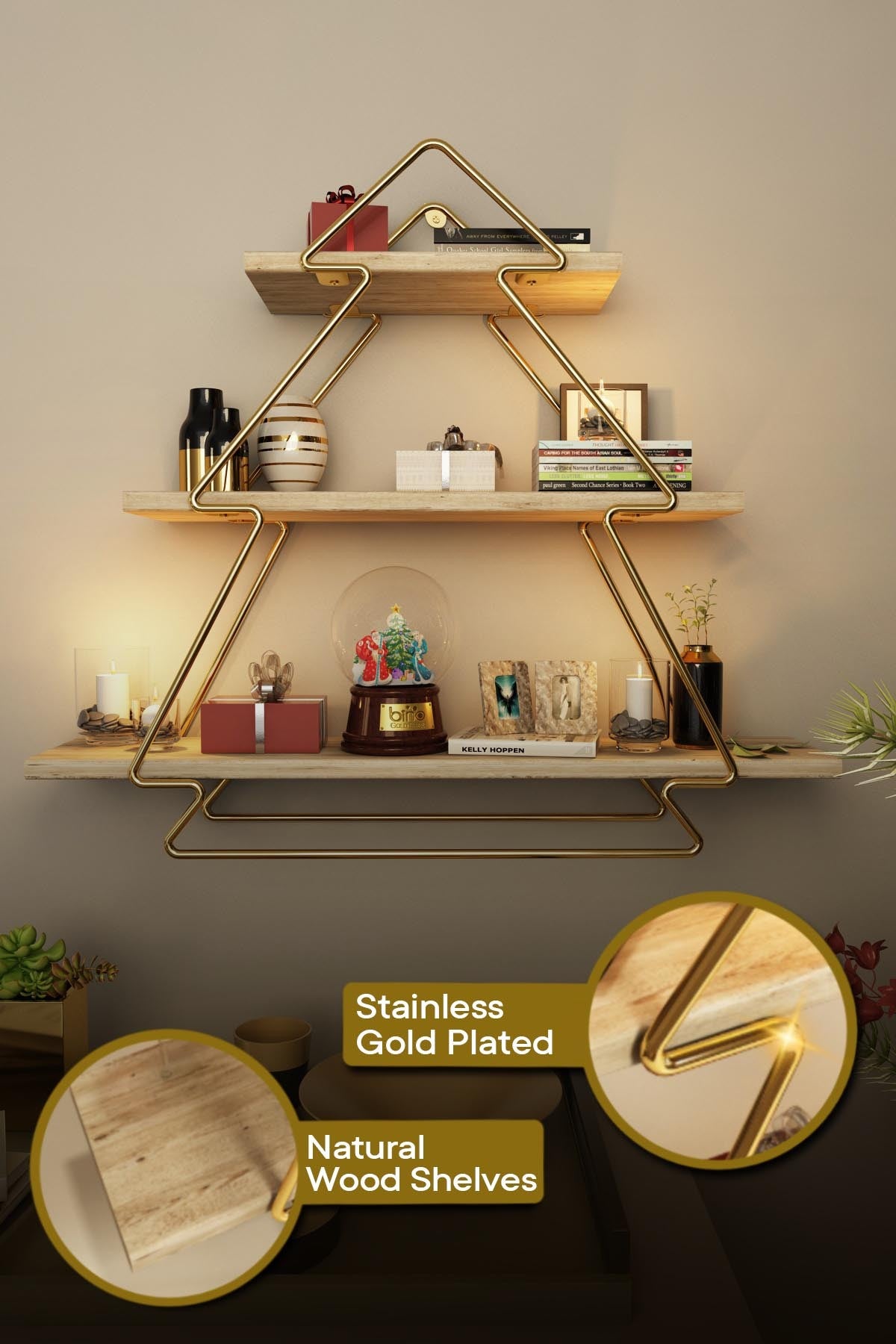 Prateleira de parede-CM-050-SRK-Dourado
Marrom