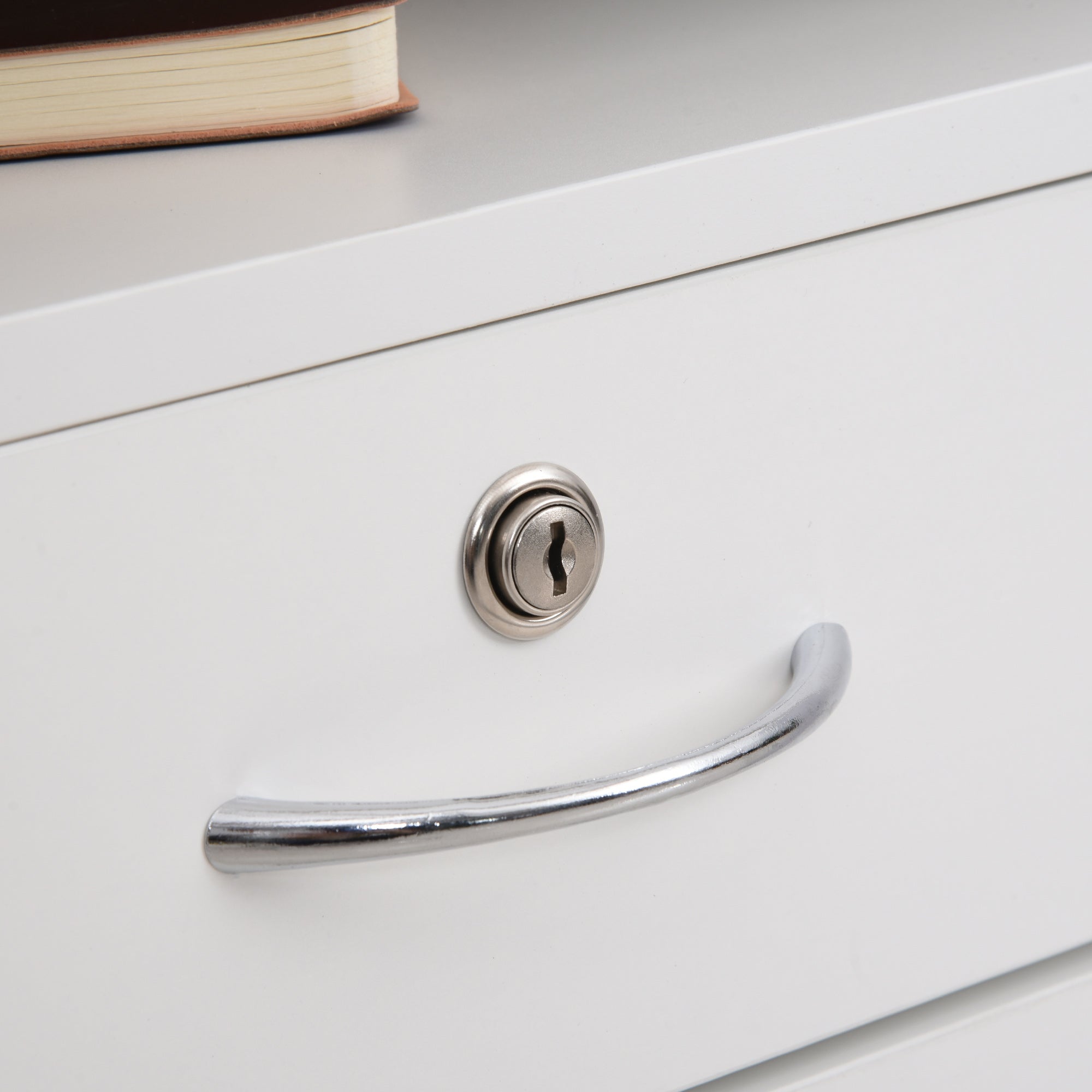 Bloco de Gavetas de Escritório com 4 Rodas 40x35x60 cm - Cor Branco