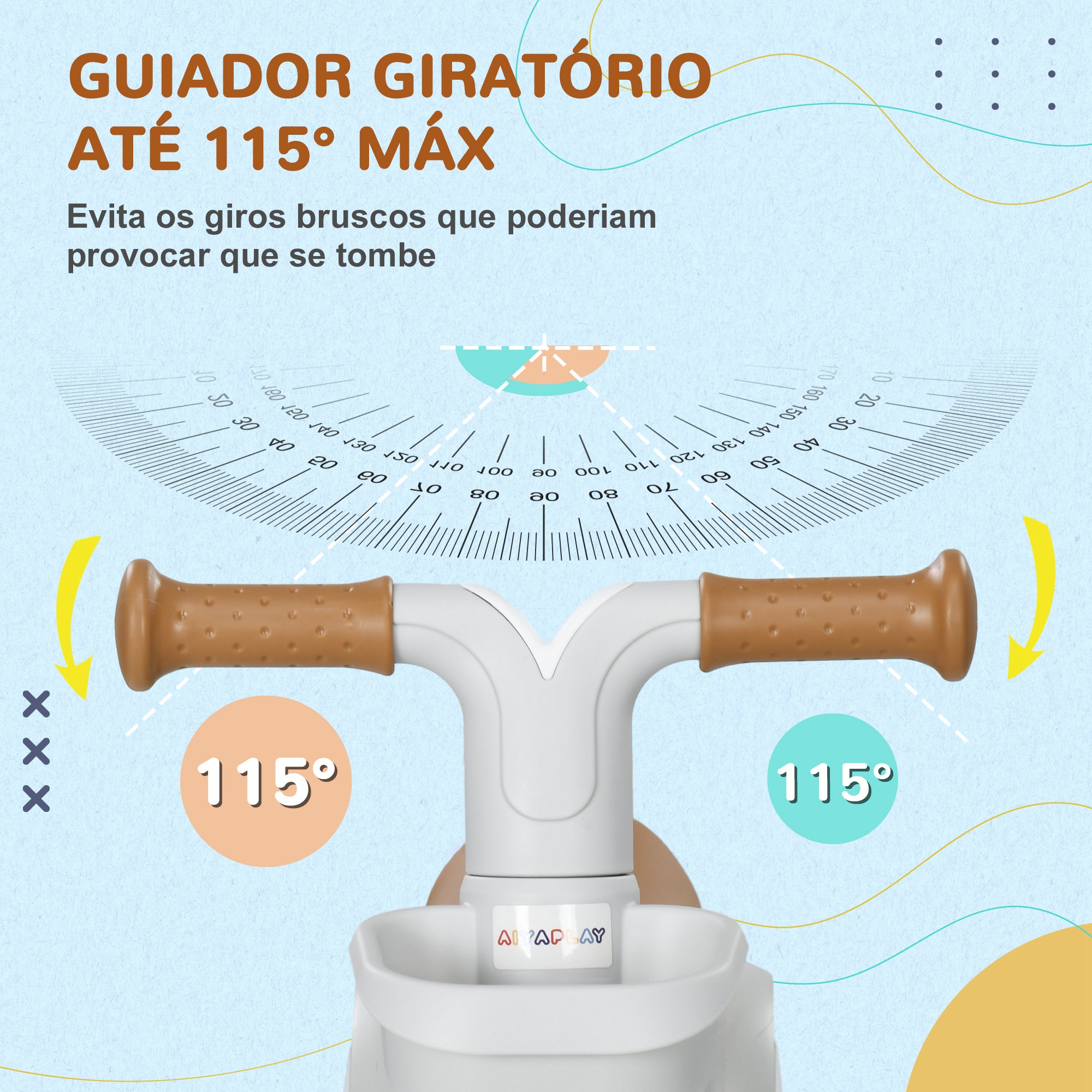 Bicicleta de Equilíbrio para Crianças 1-3 Anos Marrom 56x27x39 cm