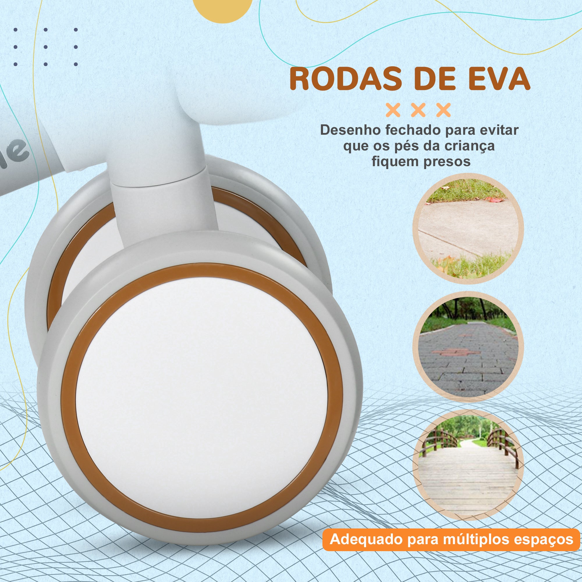Bicicleta de Equilíbrio para Crianças 1-3 Anos Marrom 56x27x39 cm