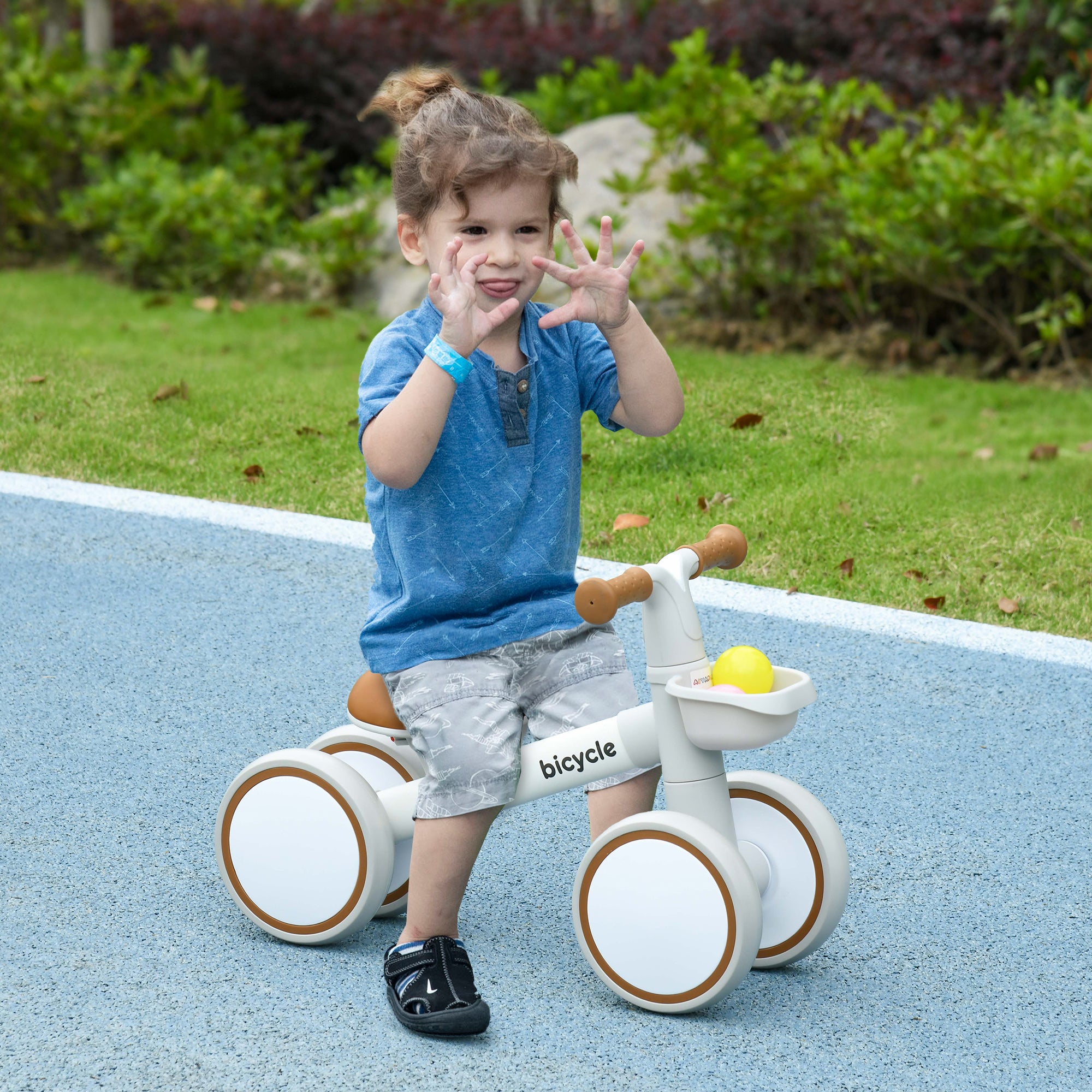 Bicicleta de Equilíbrio para Crianças 1-3 Anos Marrom 56x27x39 cm