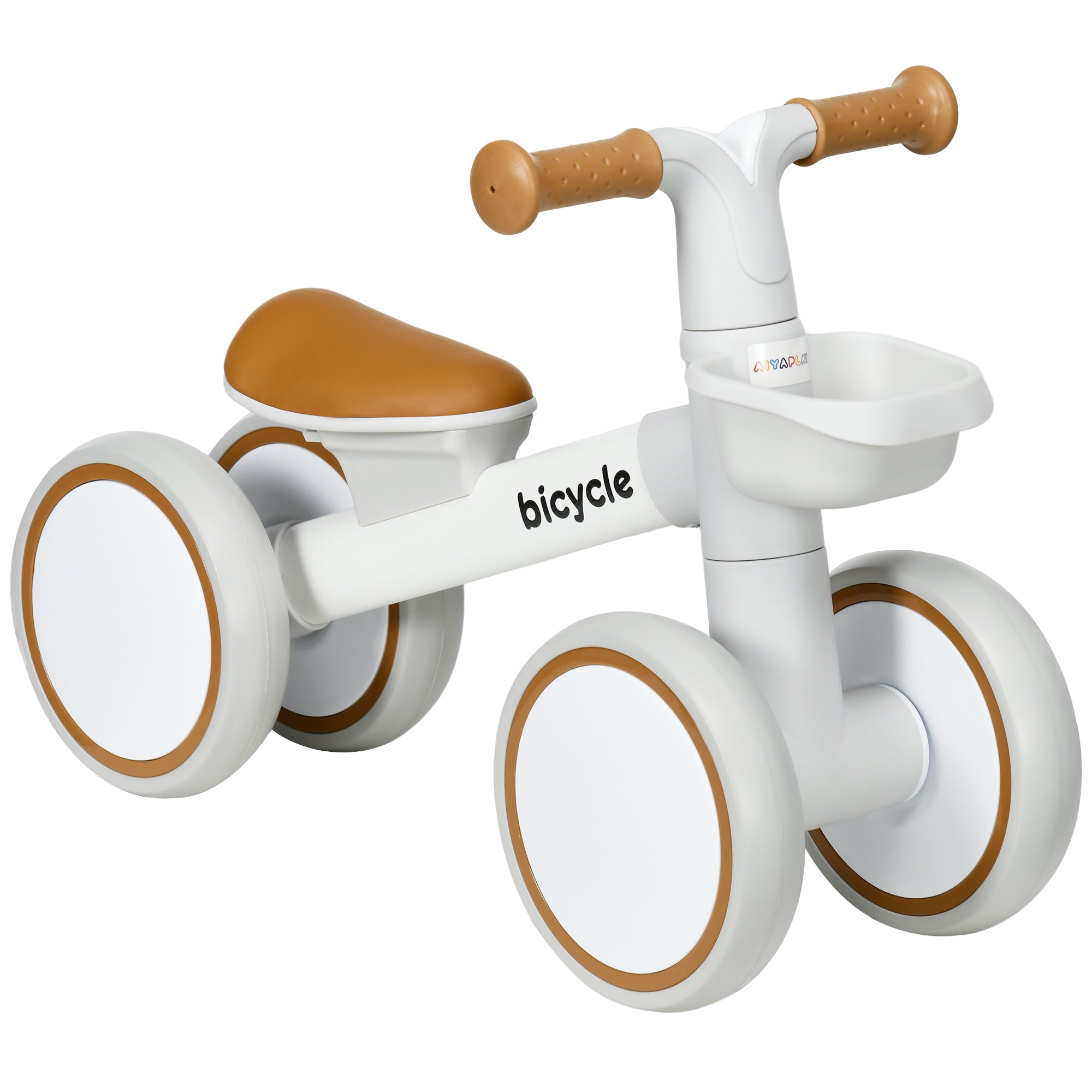 Bicicleta de Equilíbrio para Crianças 1-3 Anos Marrom 56x27x39 cm