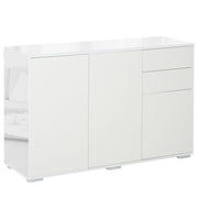 Aparador de Sala de Estar 117x36x74cm Branco de Alto Brilho