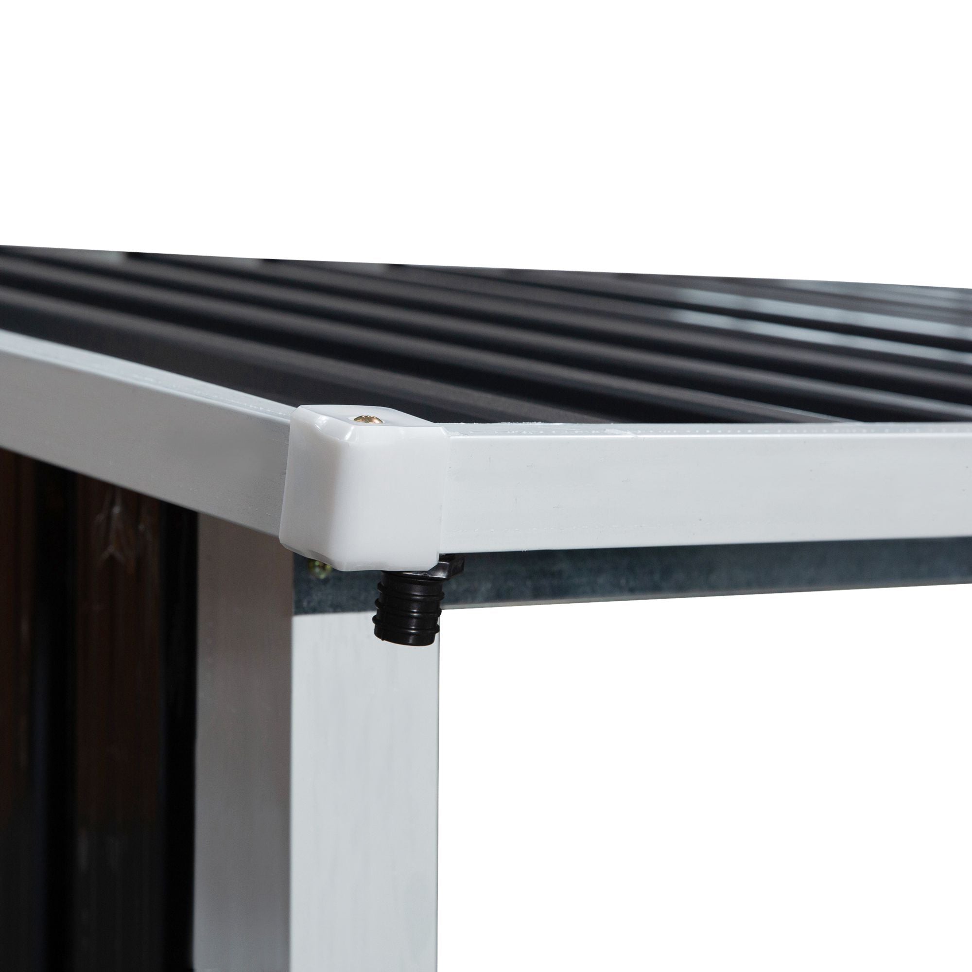 Abrigo de Lenha de Aço Galvanizado 182x89x136/148cm - Cinzento