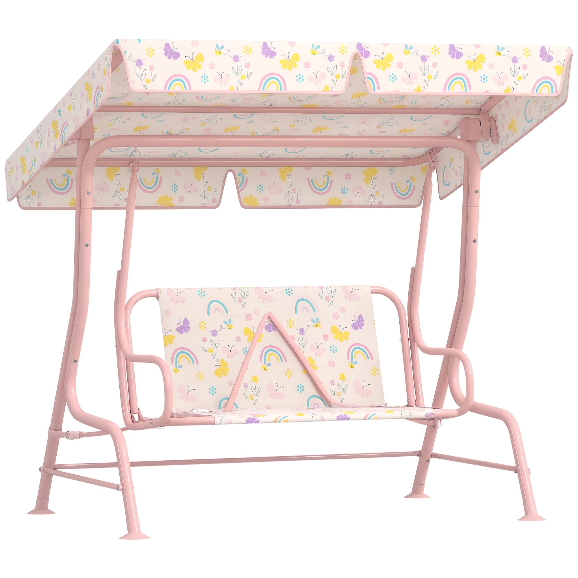 Baloiço de Jardim Infantil Rosa 120x112x75 cm