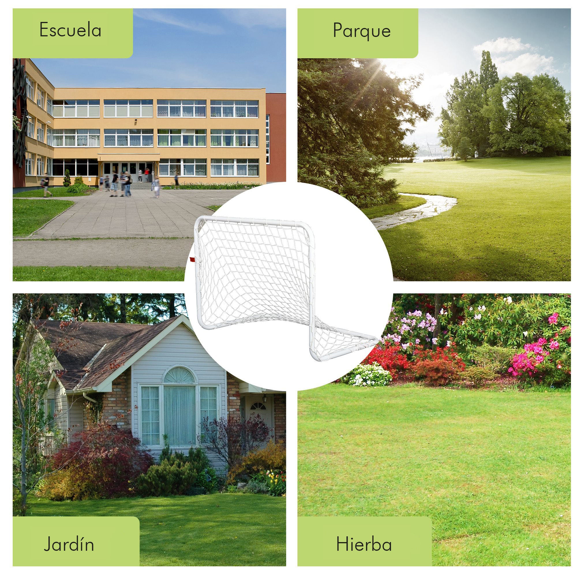 Conjunto de 2 mini gols de futebol 78x46x56 cm - Branco