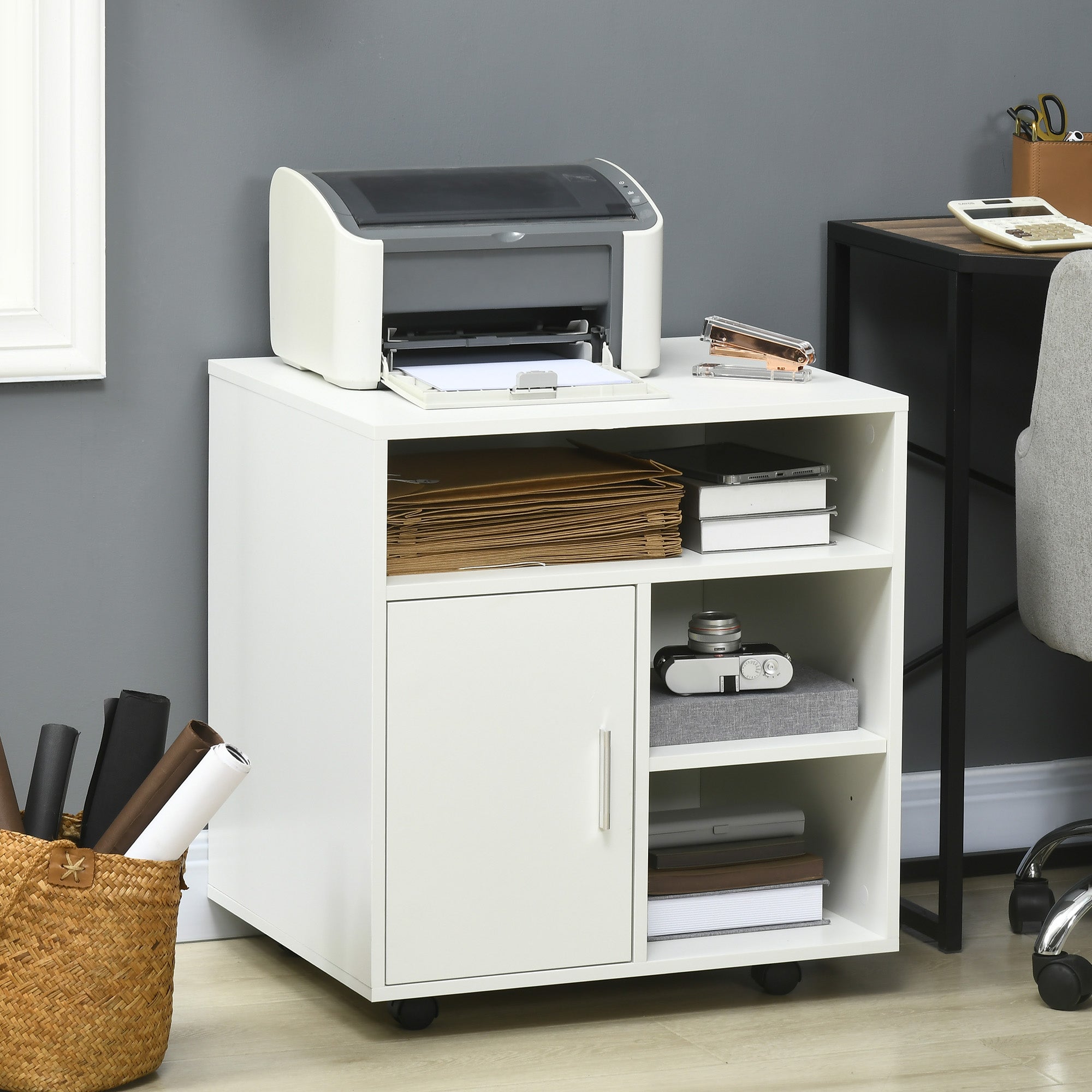 Armário Multifuncional com Prateleiras 60x50x65,5 cm - Branco