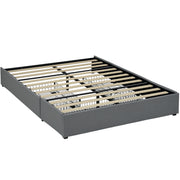Estrutura de Cama Dupla 145x194x28 cm Cinzento