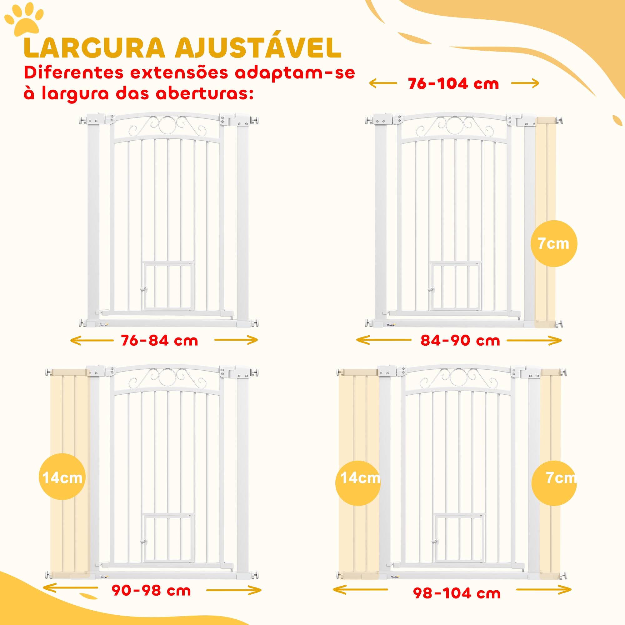 Barreira de Segurança Extensível 76-102x96 cm Branco
