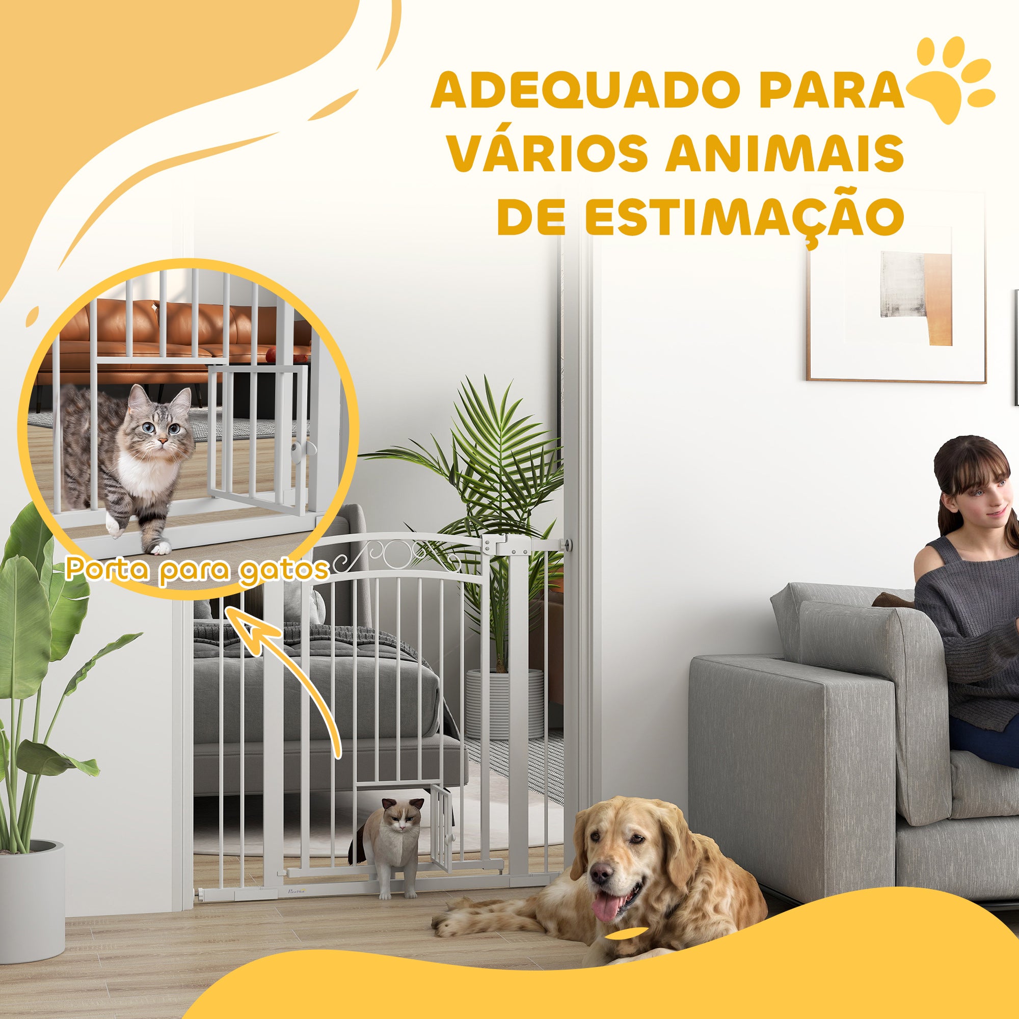 Barreira de Segurança Extensível 76-102x96 cm Branco