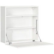 Secretária de Parede Moderna Branca 64x20x60 cm - Mesa Dobrável Multifuncional