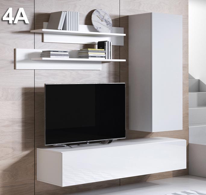 Conjunto de móveis Leiko 4A branco (1,6m)