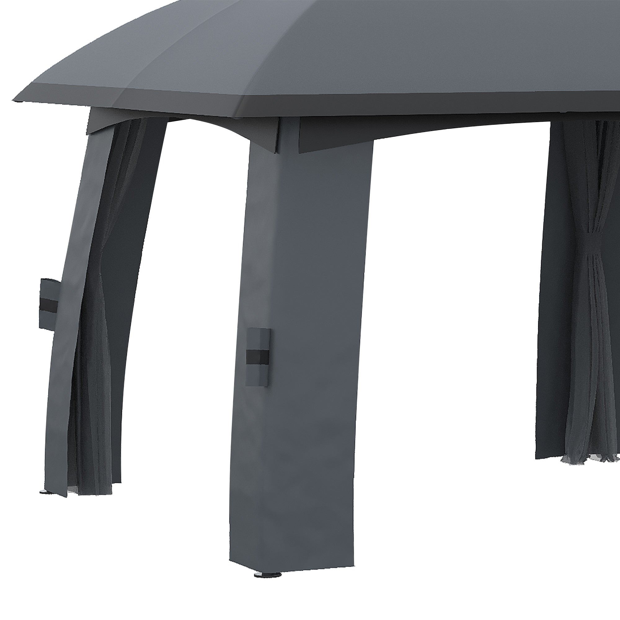 Pérgola de Jardim – 300x600x278 cm – Cinza Escuro – Metal galvanizado, poliéster e nylon