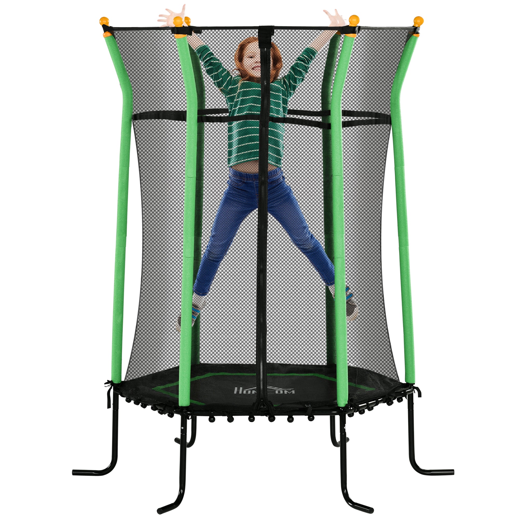 Trampolim Infantil Verde Ø163,5x190 cm - Cama Elástica para Crianças acima de 3 Anos