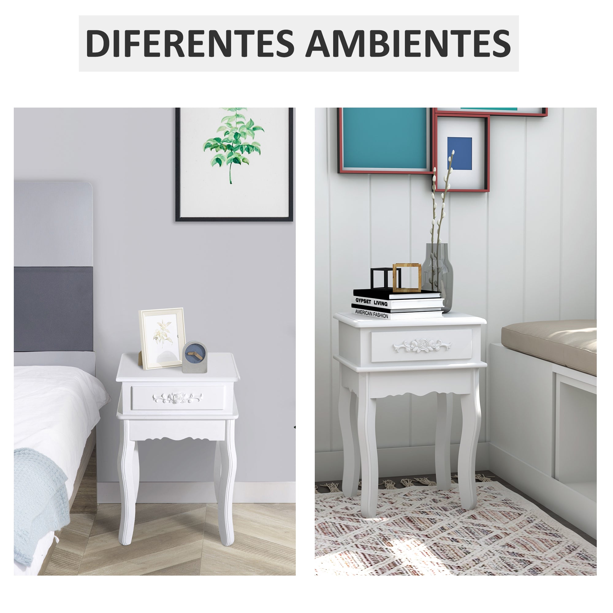 Mesa de Cabeceira 40x35x60cm Branco - Elegância e Funcionalidade em um Só Produto