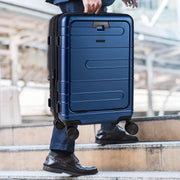 Mala de Cabine Extensível com Cadeado TSA Rodas Giratórias USB e Tipo C Aprovada por Companhias Aéreas 37 x 25,5 x 56 cm Azul Escuro