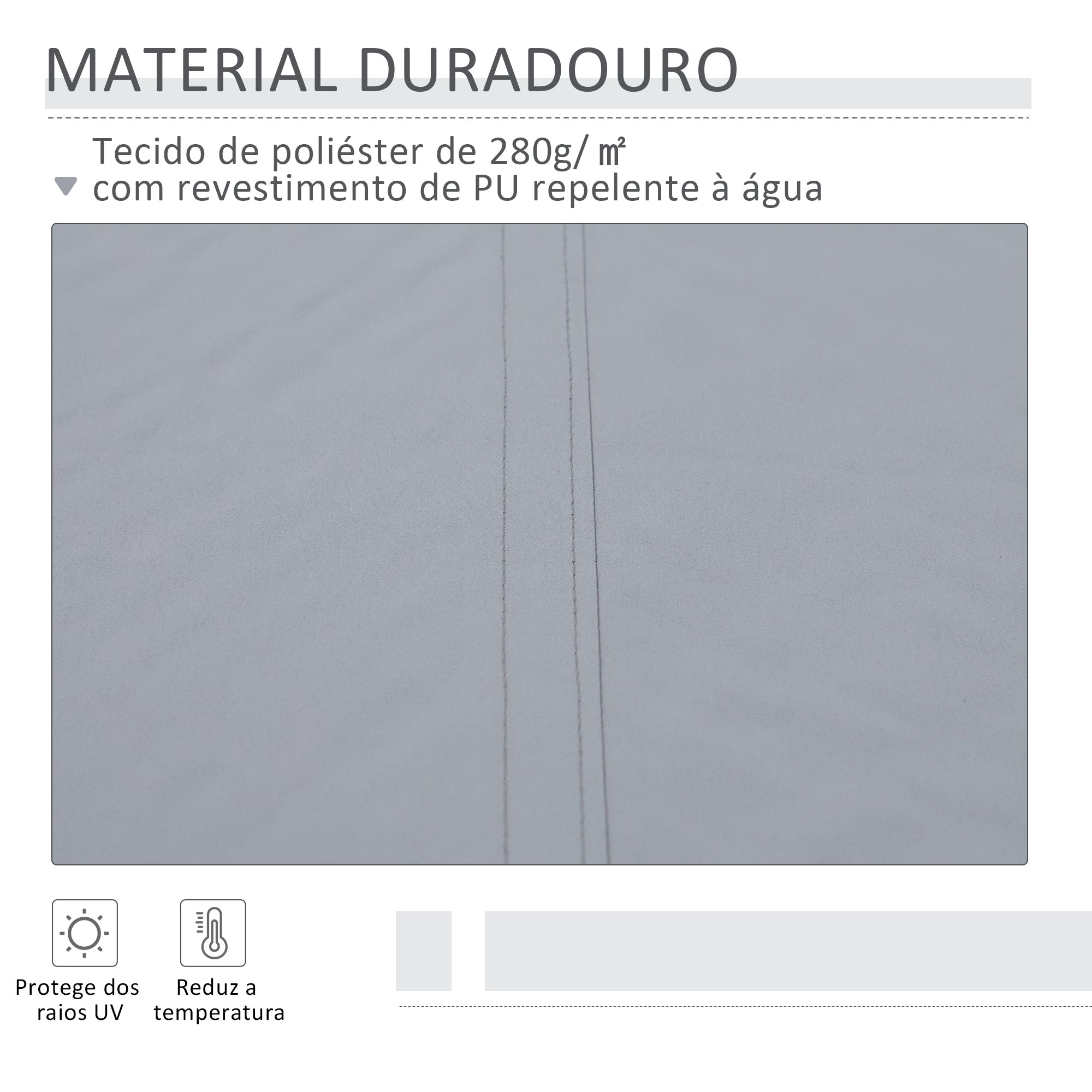 Toldo Retrátil Manual 295x245cm Cinza