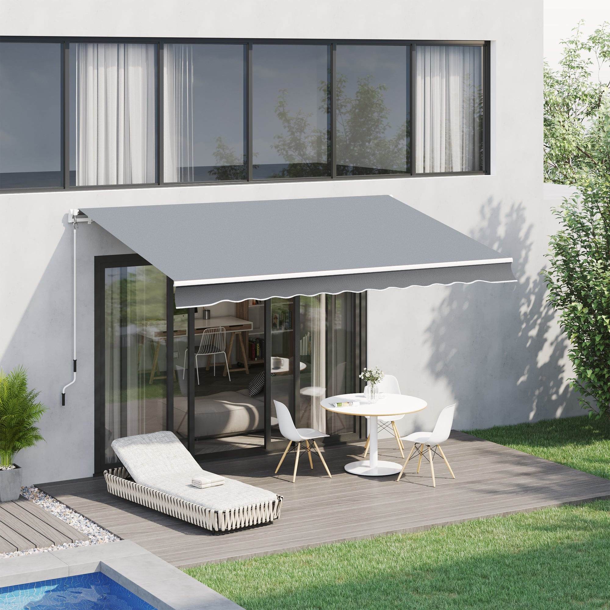 Toldo Retrátil Manual 295x245cm Cinza