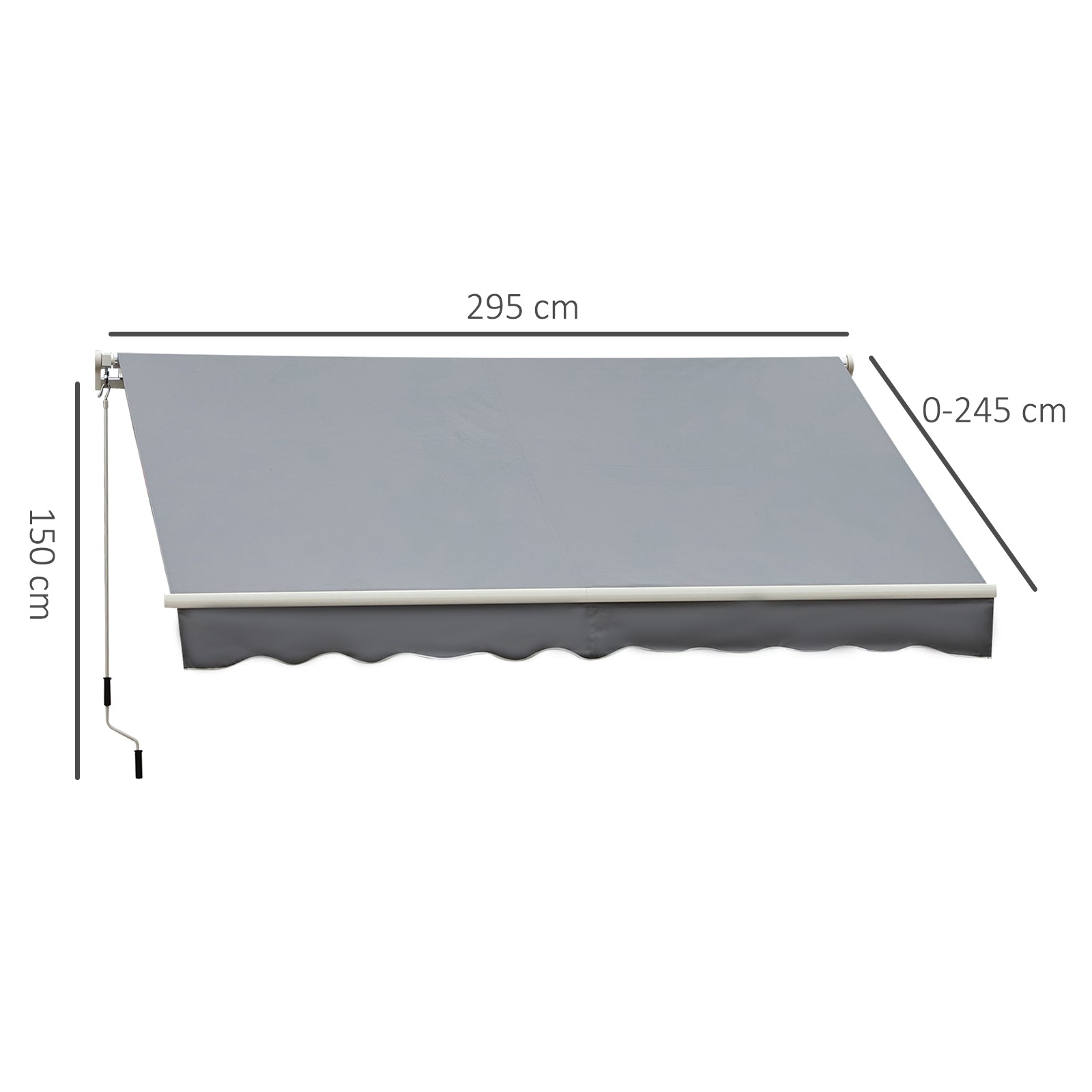Toldo Retrátil Manual 295x245cm Cinza