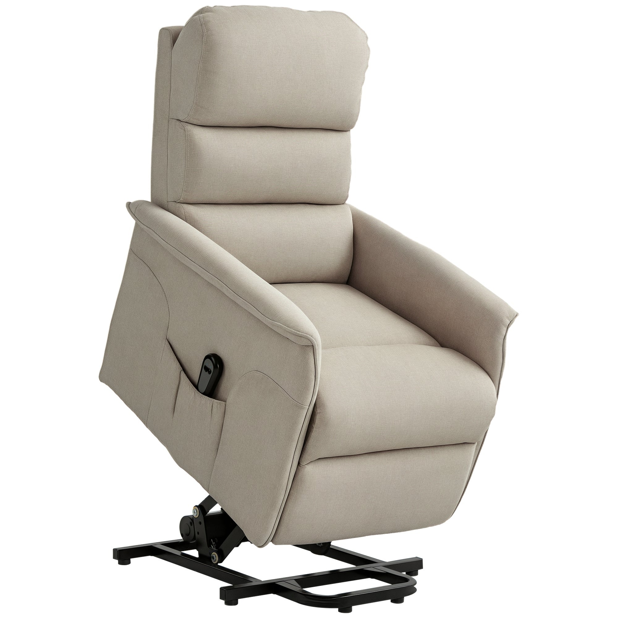 Poltrona Relax Reclinável Elétrica 66x90x96 cm Bege