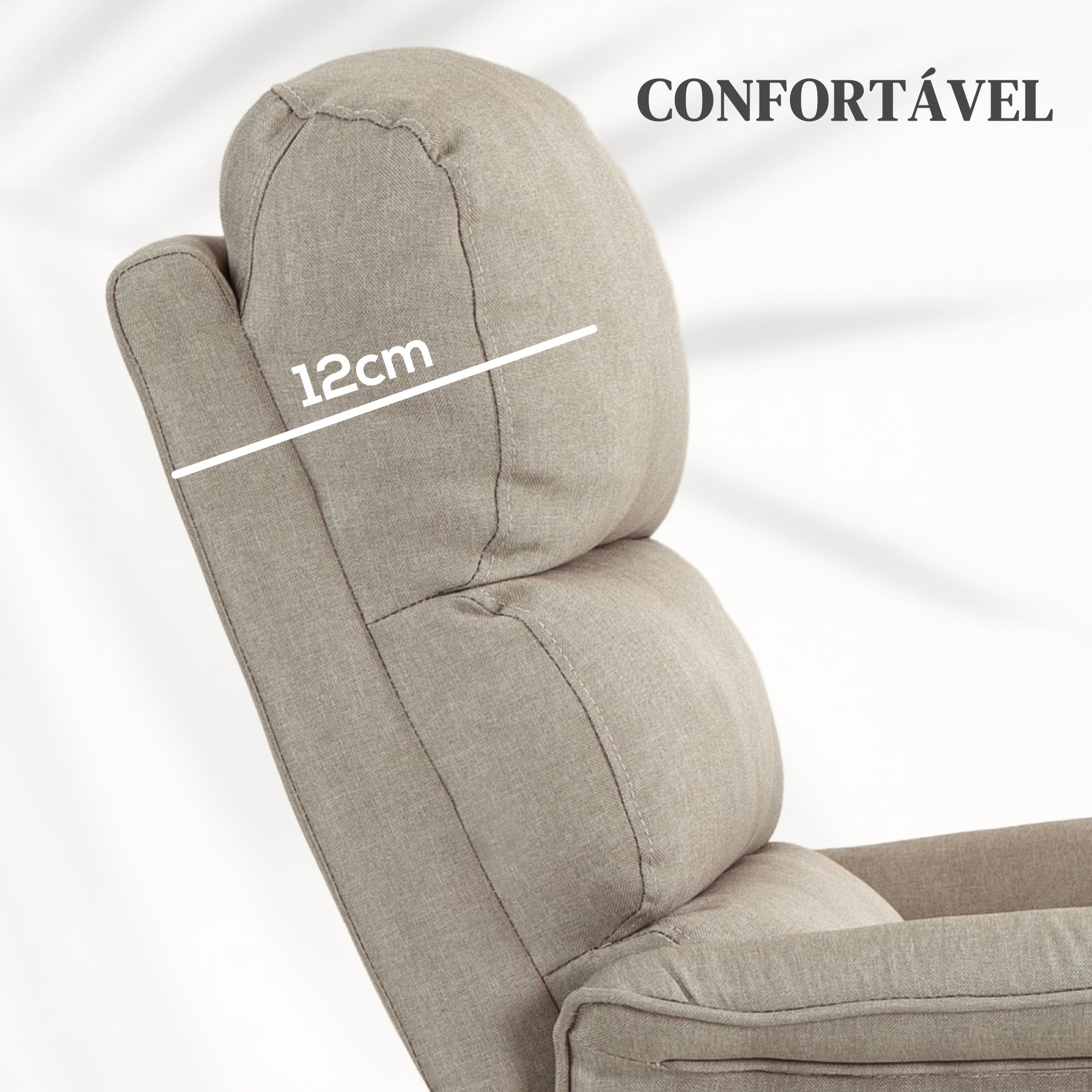 Poltrona Relax Reclinável Elétrica 66x90x96 cm Bege