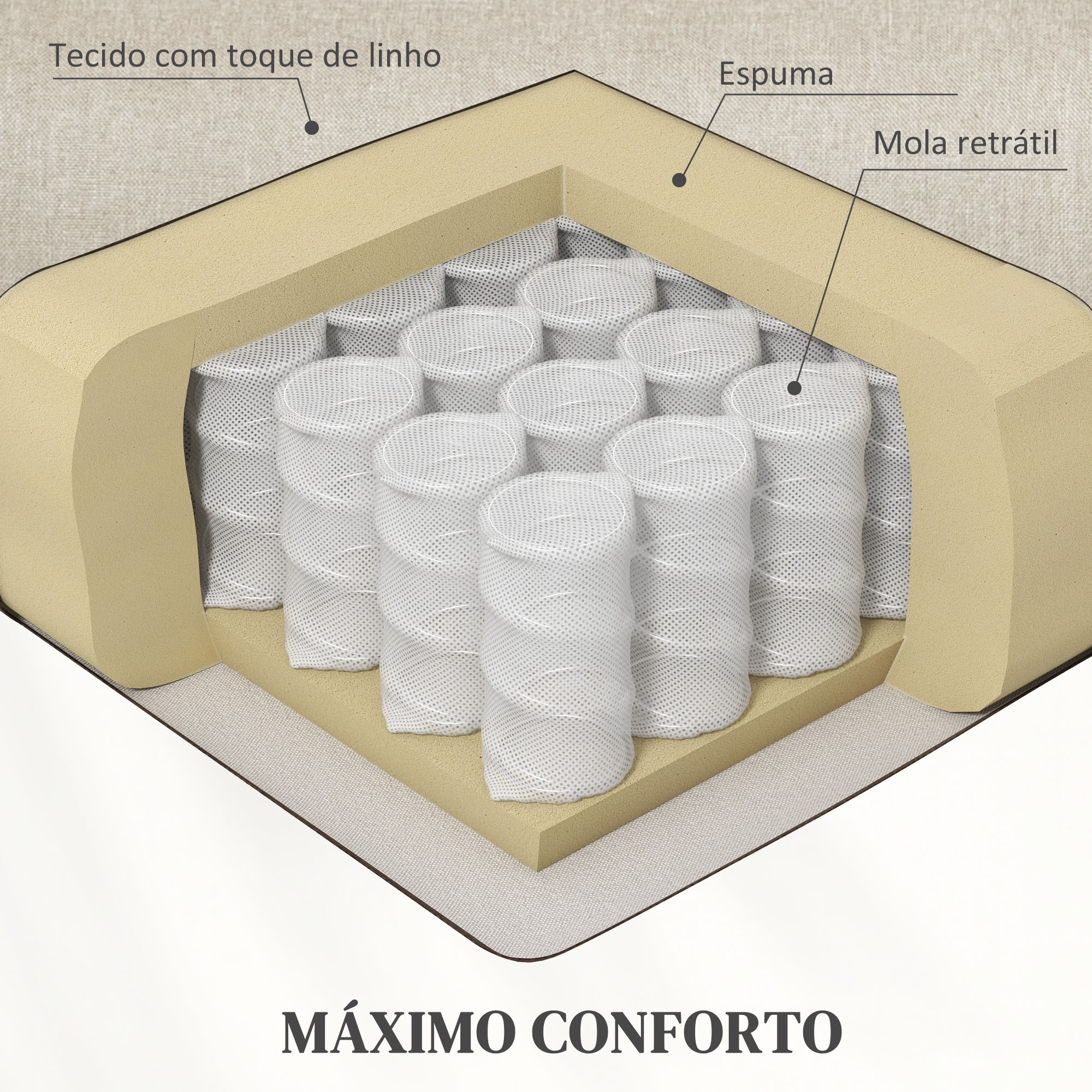Poltrona Relax Reclinável Elétrica 66x90x96 cm Bege