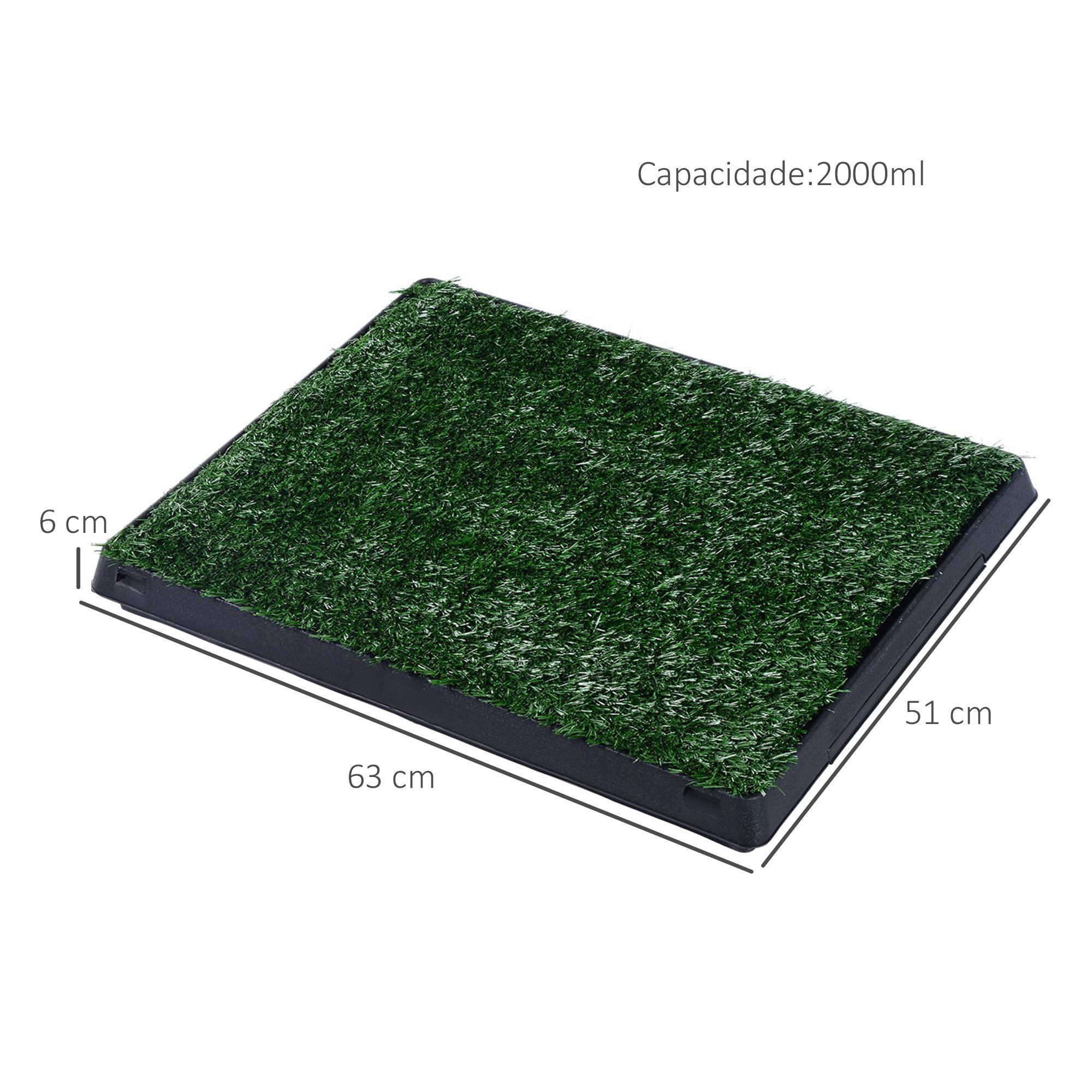 Sanita para Cães com Relva Artificial 51x63x6 cm - Verde e Preto